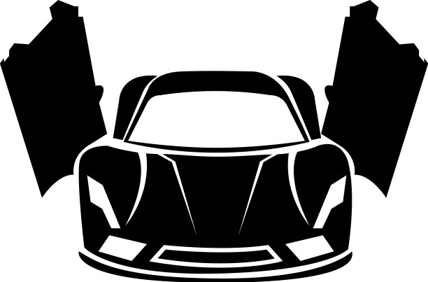 超级跑车，车门开着，在白色区域图片下载