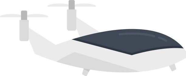 飞行无人出租车图标平孤立图片下载