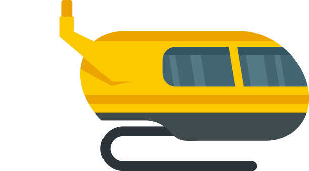 冬季空中出租车图标平孤立图片下载