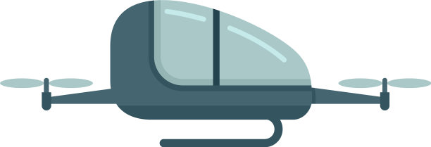 自动空中出租车图标平孤立图片下载