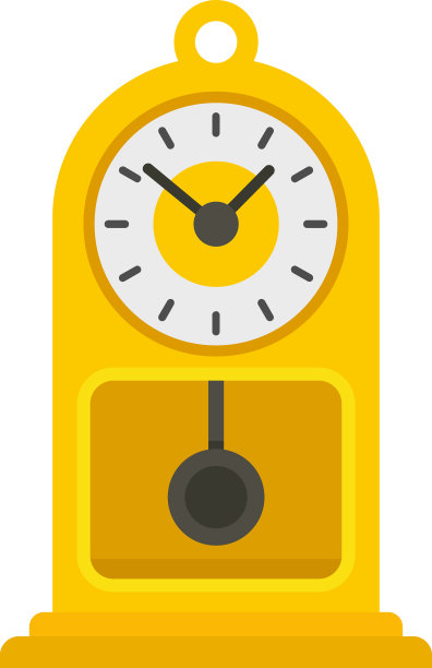 木屋钟摆钟图标平孤立图片下载