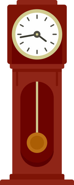 钟摆时钟图标平隔离图片下载