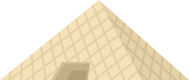 法国玻璃金字塔图标平面孤立图片下载