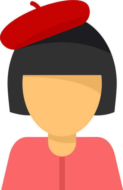 法国经典女性图标平孤立图片下载