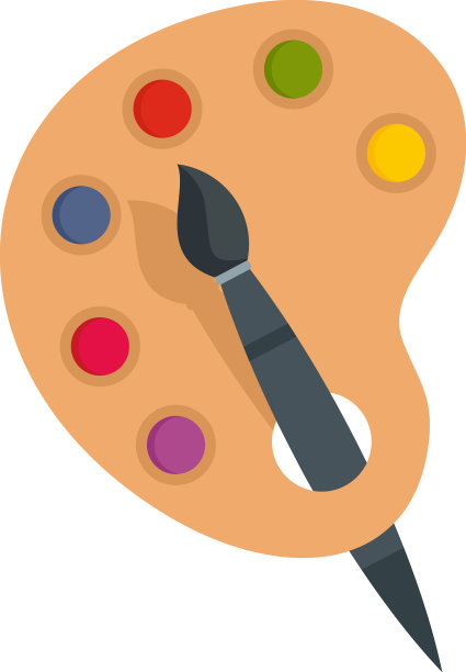 法国调色板图标平面孤立图片下载