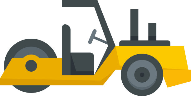 工作压路机图标平坦隔离图片下载