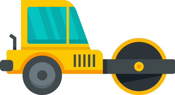 机器压路机图标平坦隔离图片下载