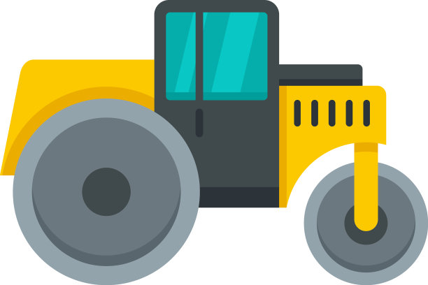 表面压路机图标平坦隔离图片下载