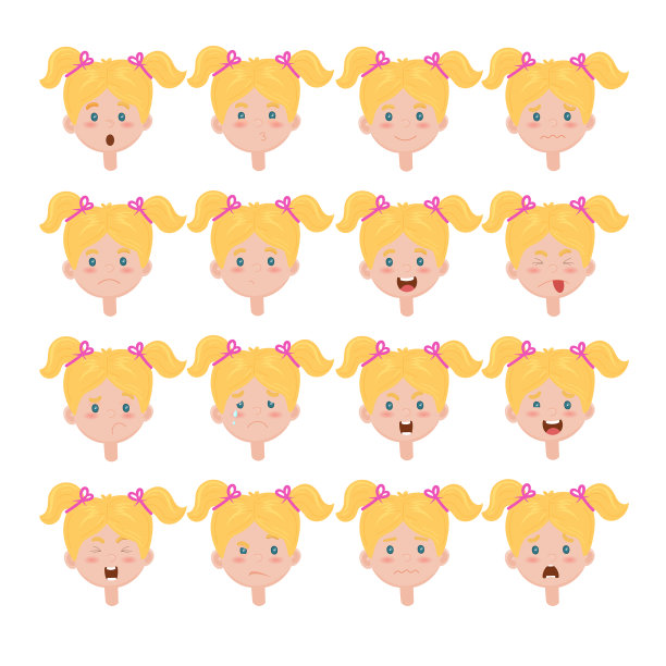 一个女孩的不同情感图片下载