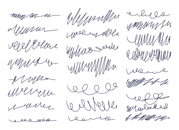 一套纠结的划分涂鸦线艺术图片下载