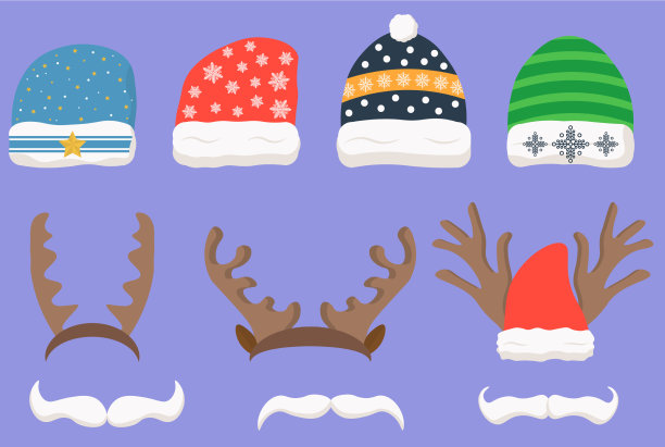 圣诞派对照相亭道具圣诞快乐图片下载