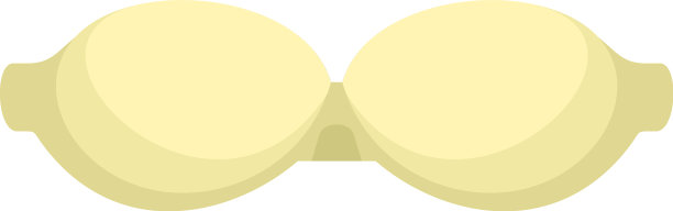 胸部胸罩图标扁平隔离图片下载