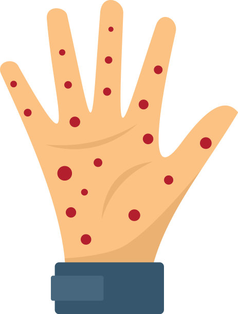 手麻疹图标平孤立图片下载