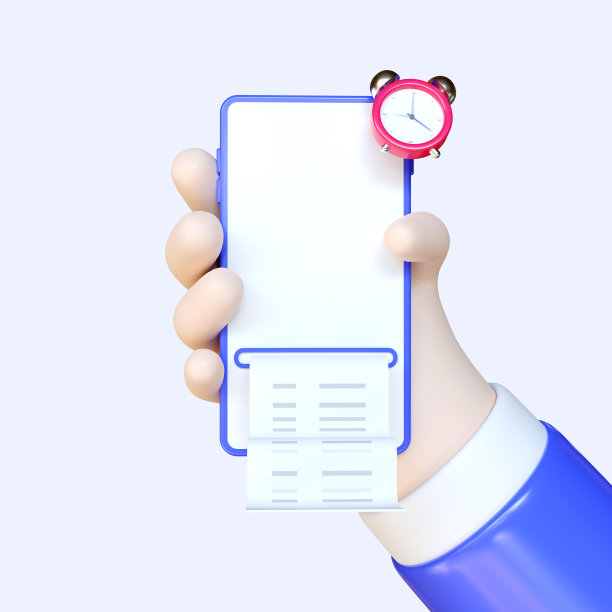 在线支付概念，交易收据在线支付图标，电子商务市场在线购物，付款批准，卡通手模型，3d渲染插图。图片下载