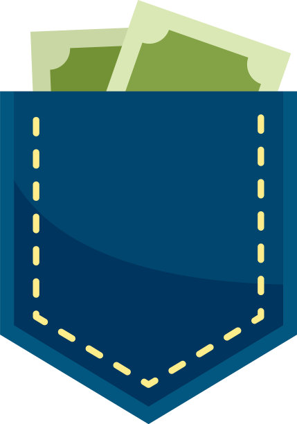 口袋贿赂钱图标平孤立图片下载