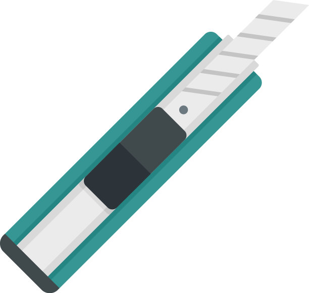 切割办公室图标平孤立图片下载