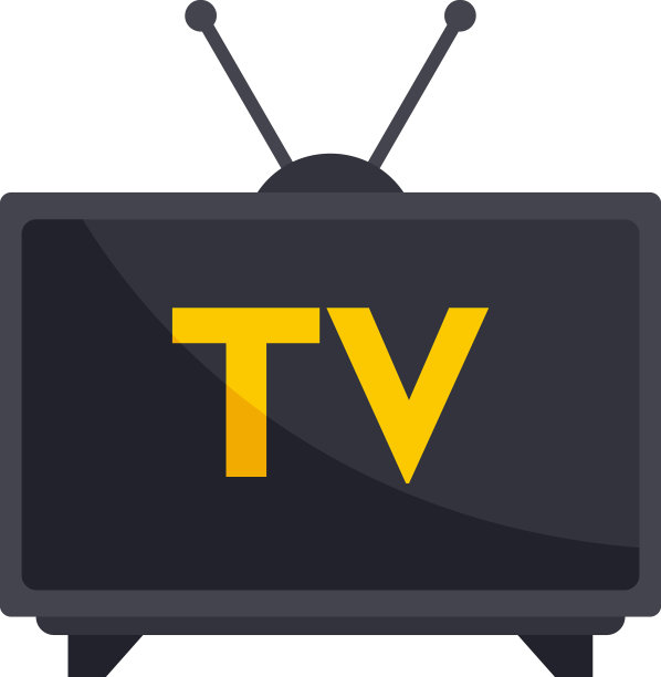 房子公共电视机图标平隔离图片下载