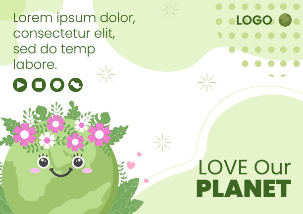 保存行星地球小册子模板平面设计图片下载