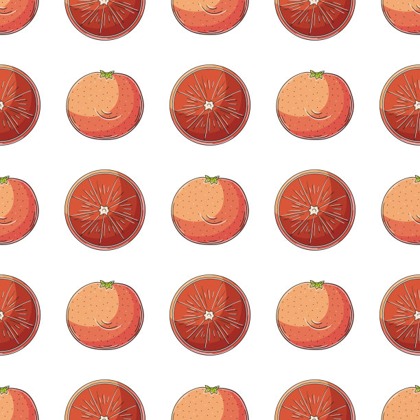 热带水果的无缝图案。插图手绘风格图片下载