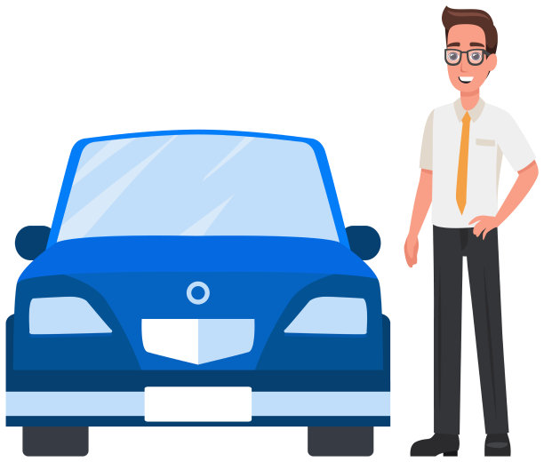 一个戴眼镜的男人站在一辆旧汽车旁图片下载