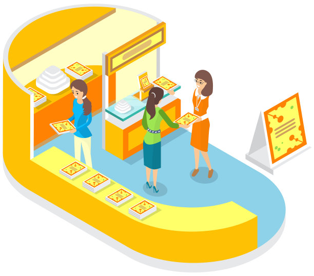 在新产品展示会上的人们图片下载