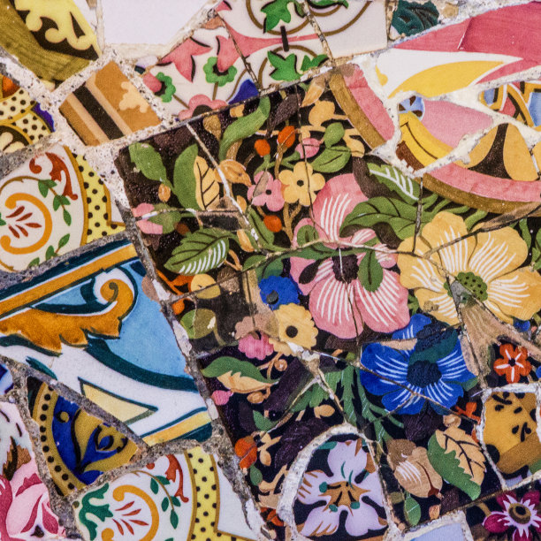 瓷砖彩色背景，玻璃瓷砖装饰图片下载