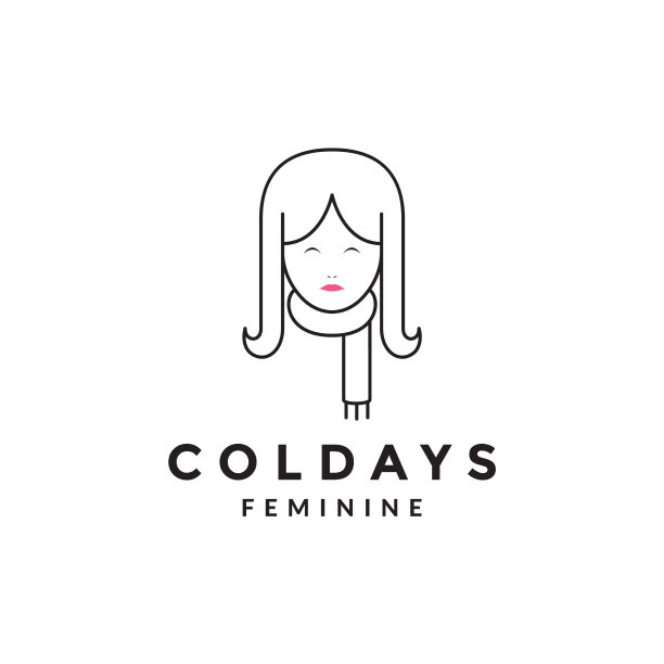 卡通女孩可爱冷配丝巾logo设计图片下载