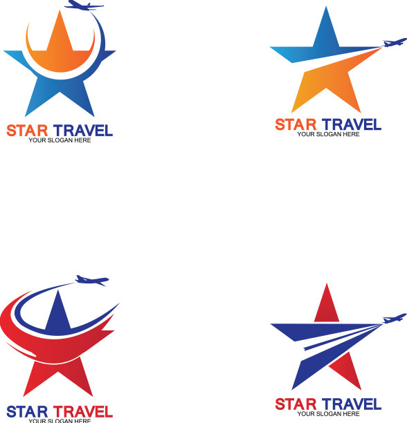 集旅行标志与航空飞机图片下载