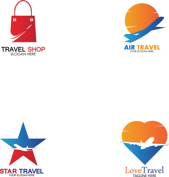 集旅行标志与航空飞机图片下载