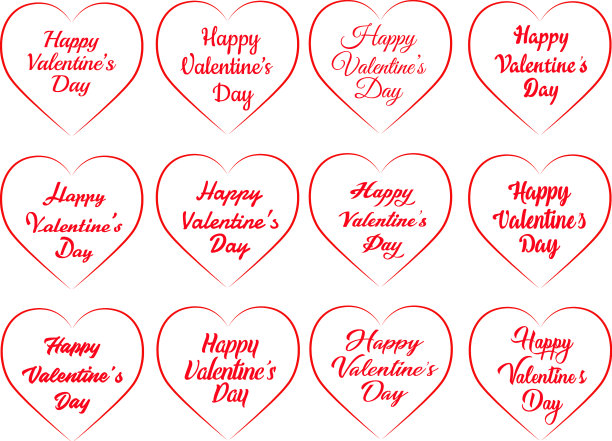 一套情人节贺卡模板图片下载