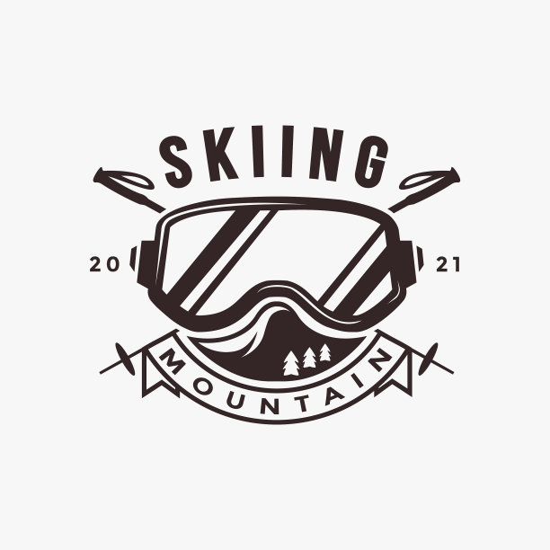 复古徽章印章滑雪标志图片下载