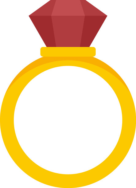 公证金戒指图标平孤立图片下载