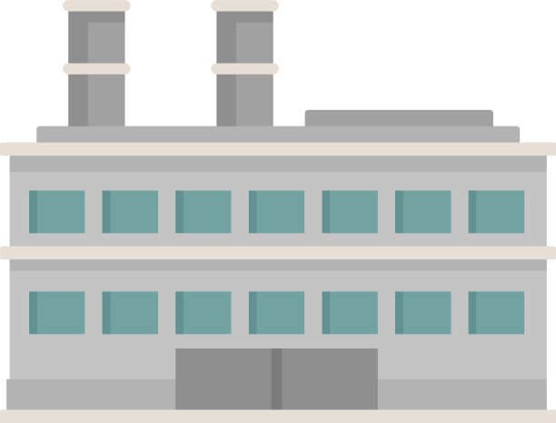 精炼厂回收工厂图标平面隔离图片下载