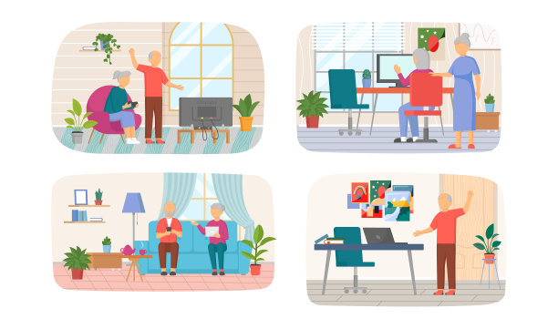 一套关于老年人的交易图片下载