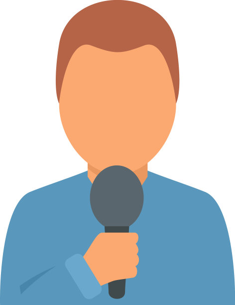 电视主持人图标平面隔离图片下载