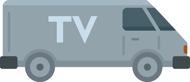 电视面包车车辆图标平孤立图片下载
