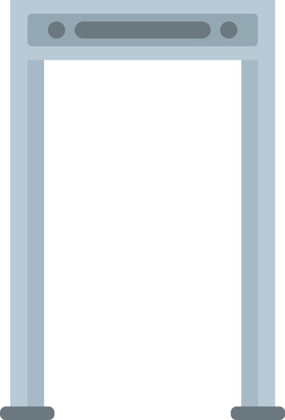 机场大门金属探测器图标平隔离图片下载