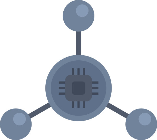 纳米技术分子图标扁平隔离图片下载