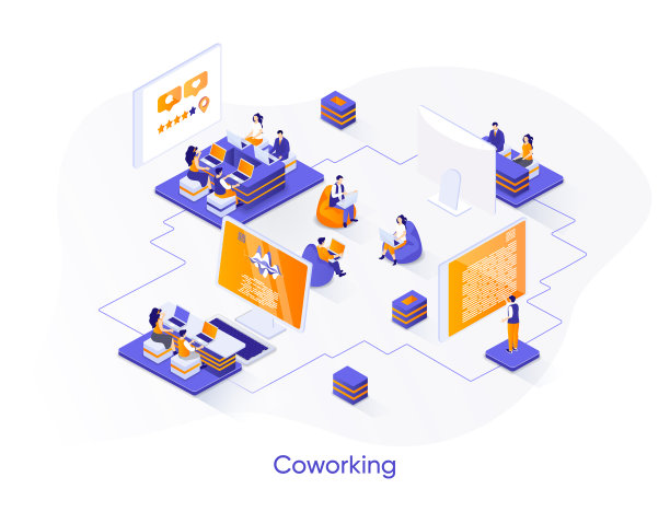 共同工作等距网页横幅图片下载