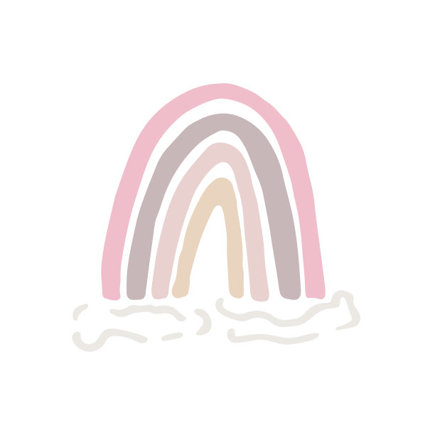 手绘粉彩彩虹图片下载