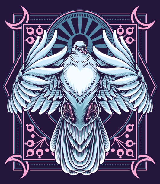 白色的鸽子的海报。图片下载