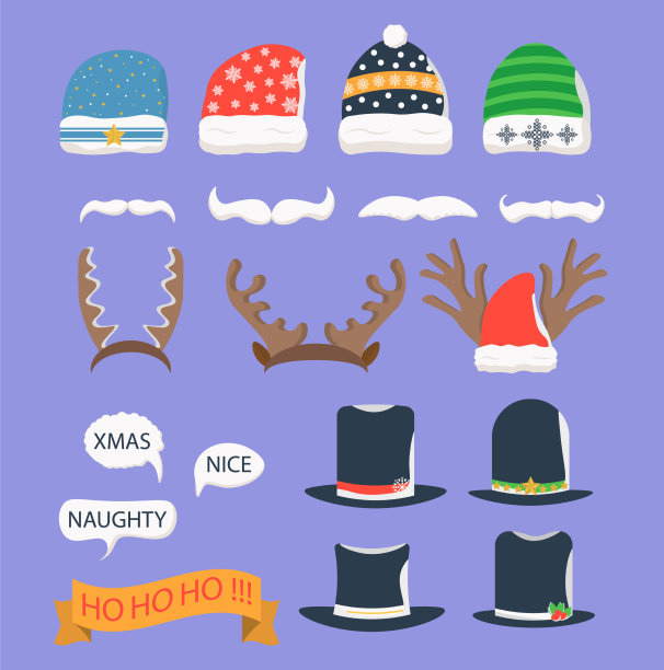 圣诞派对照相亭道具圣诞快乐图片下载