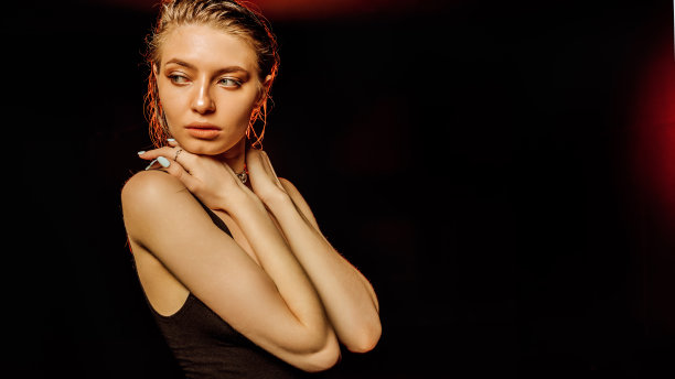 美肤女性脸健康美肤女性模特化妆肖像图片下载