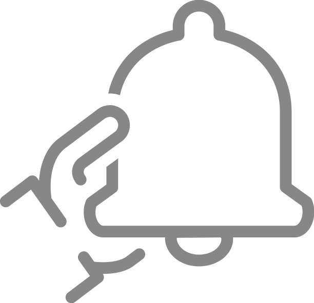 收件箱通知铃声和手势线条图标图片下载