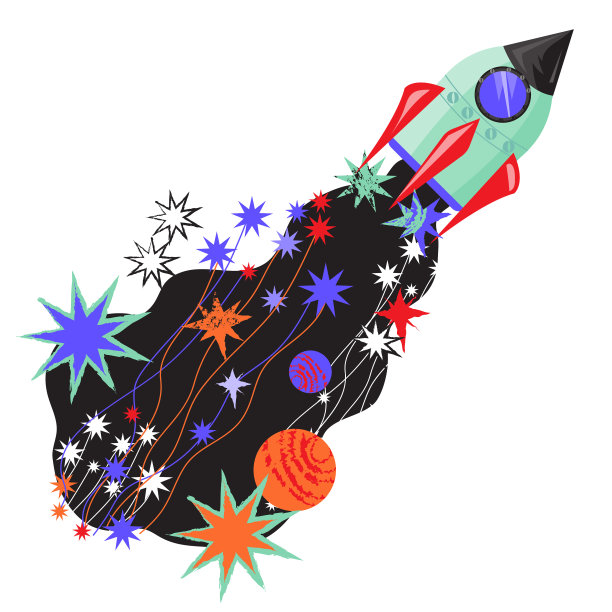 太空幻想火箭在星际间飞行图片下载