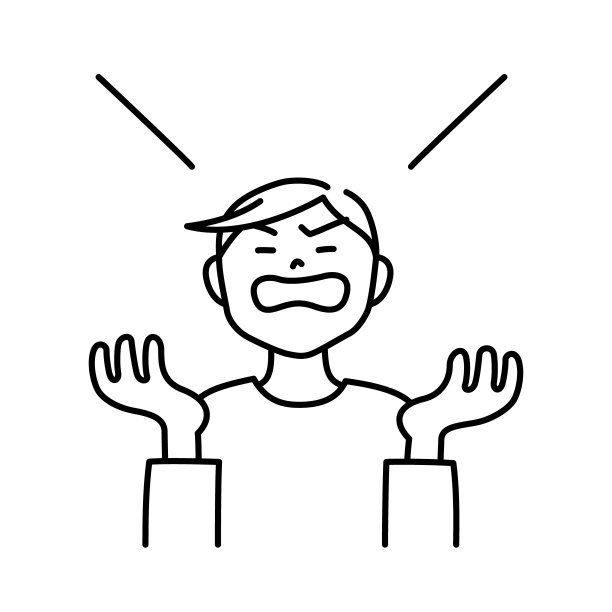 一个男人抱怨的插图(白色背景，矢量，剪掉)图片下载