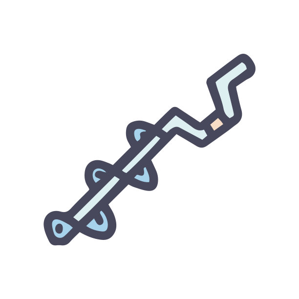 冬季钓鱼彩色涂鸦冰螺杆图片下载