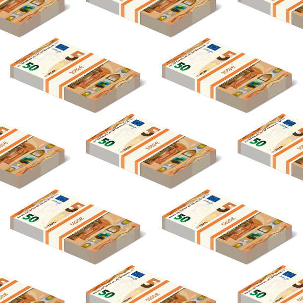 无缝图案欧洲钞票排列图片下载