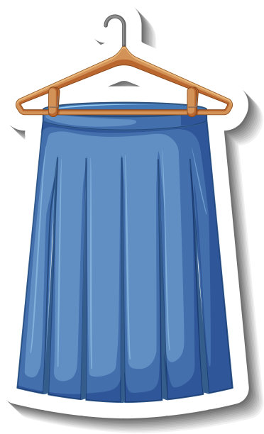 蓝色百褶裙与衣架图片下载