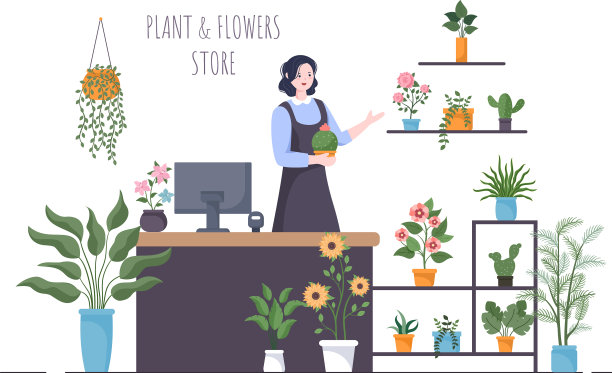 花卉店和植物店，花店的照顾图片下载